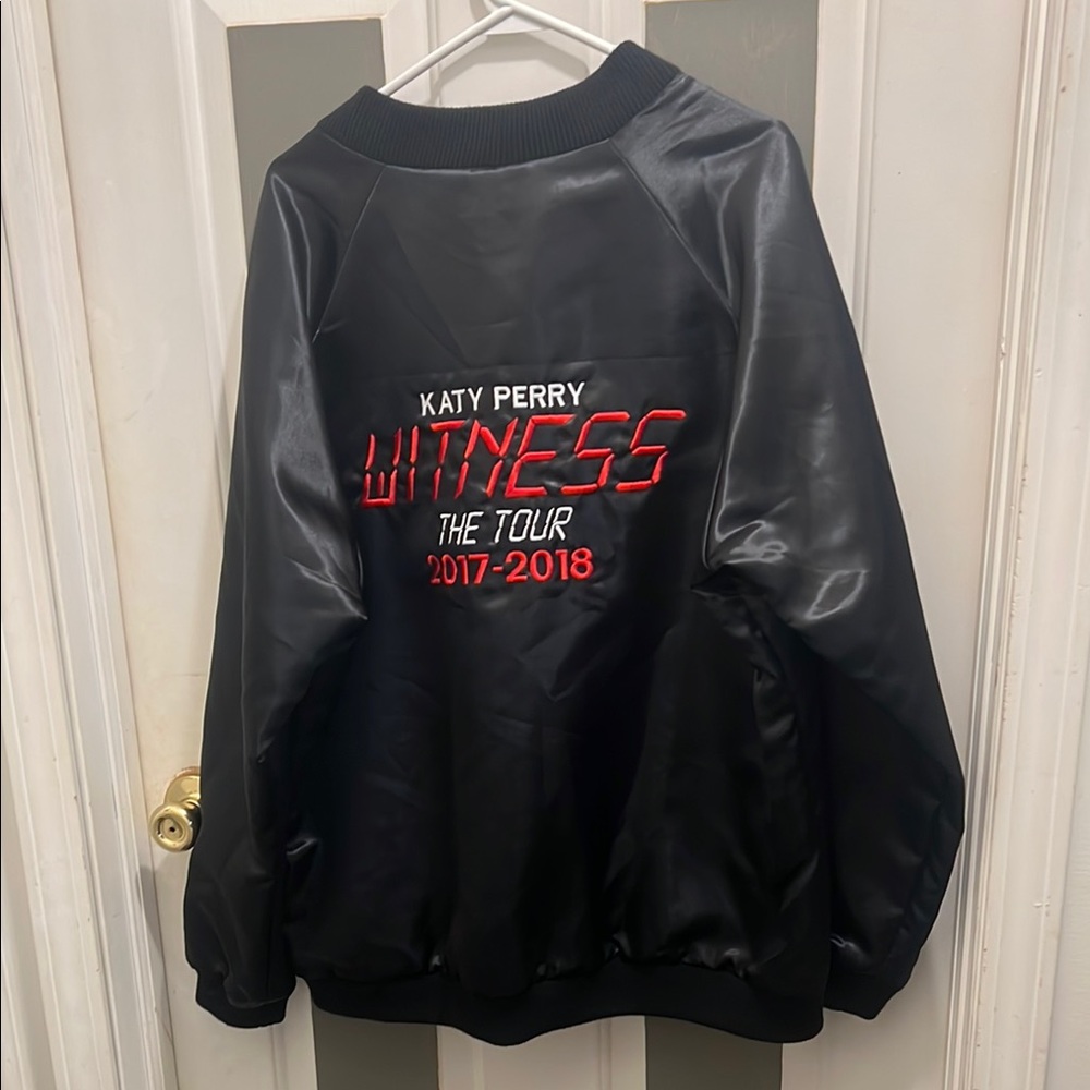 Crew Only Katy Perry Witness Tour 2017 - 2018 Black Satin Bomber Jacket like new